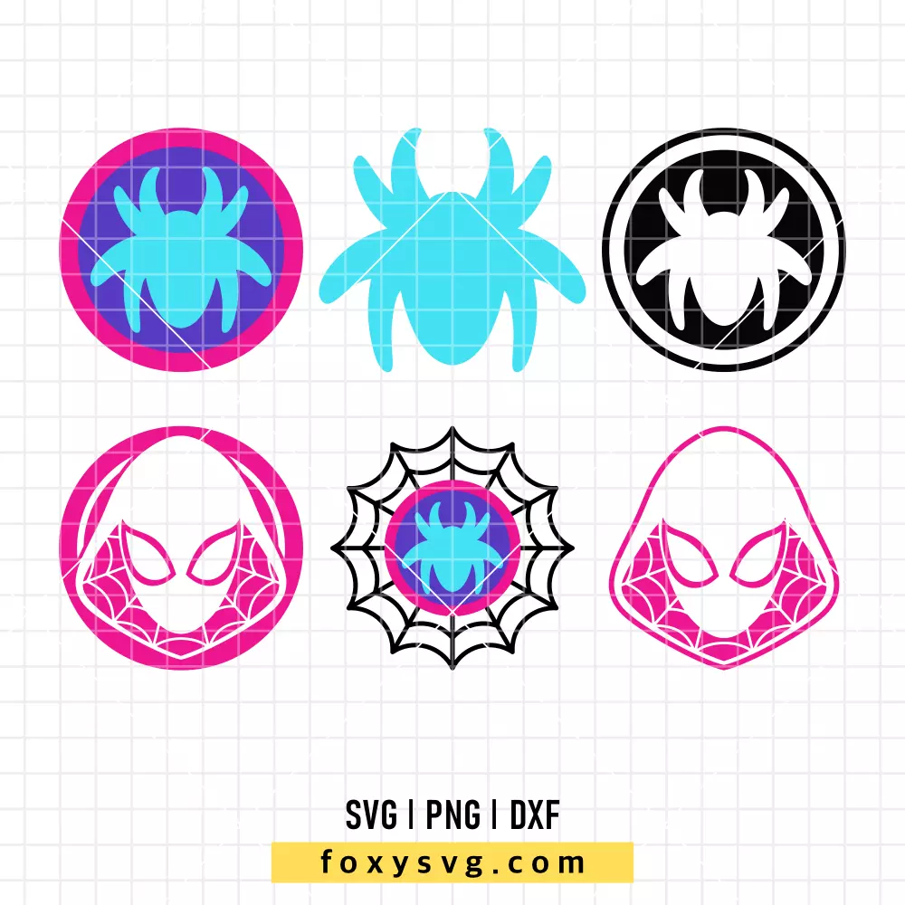 Ghost Spider Gwen Bundle SVG | Superhero SVG PNG Design for Cricut, Silhouette