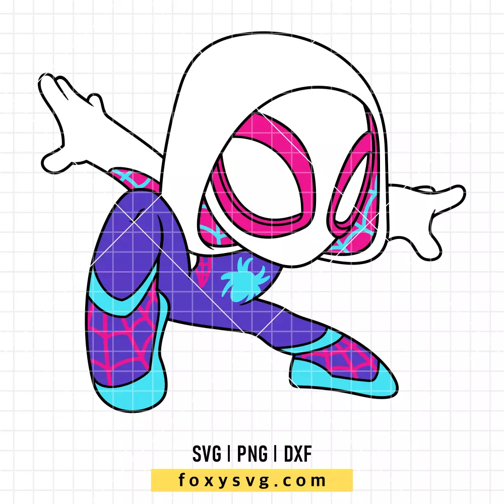 Ghost Spider Gwen Stacy SVG | Superhero SVG PNG Design for Cricut, Silhouette