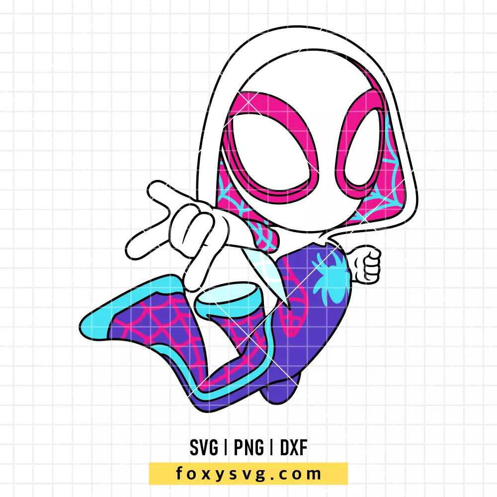 Ghost Spider Gwen SVG | Superhero SVG PNG Design for Cricut, Silhouette