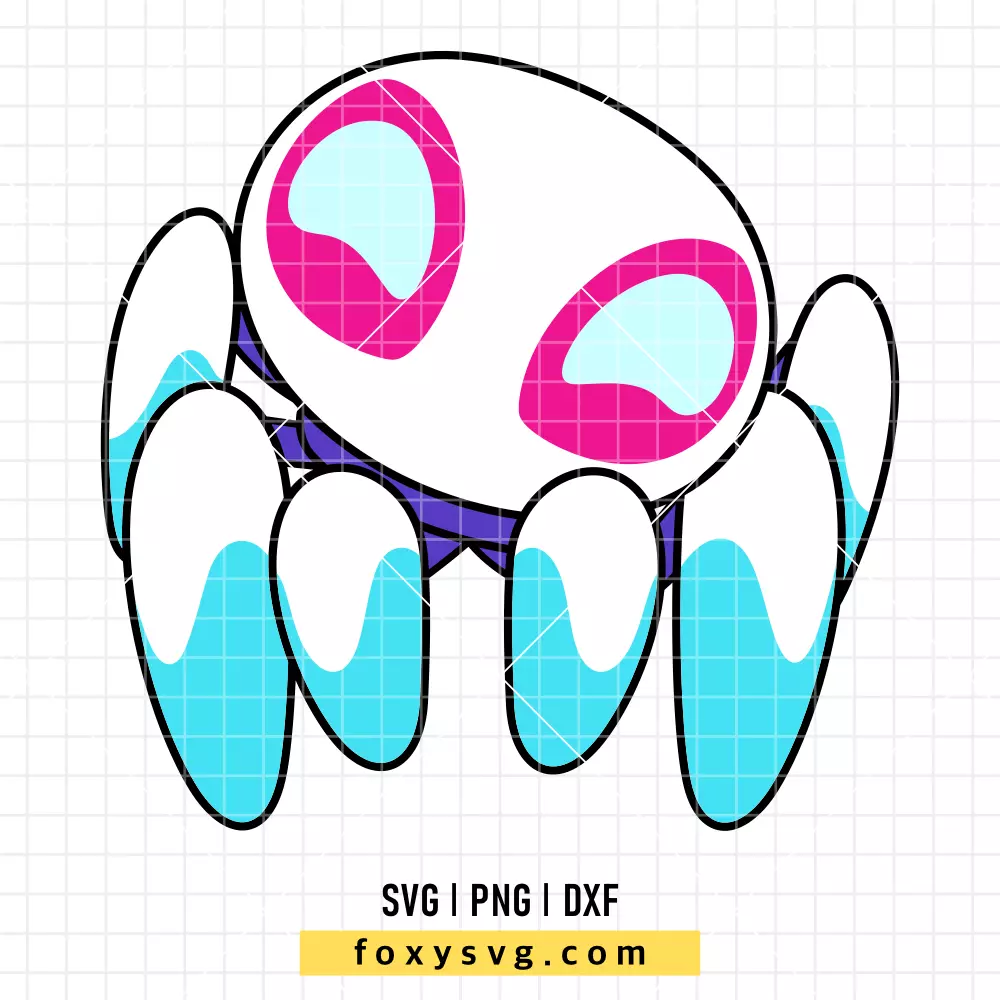 Gwen Ghost Spider Twirl-E Spiderbot SVG | Superhero SVG PNG Design for Cricut, Silhouette