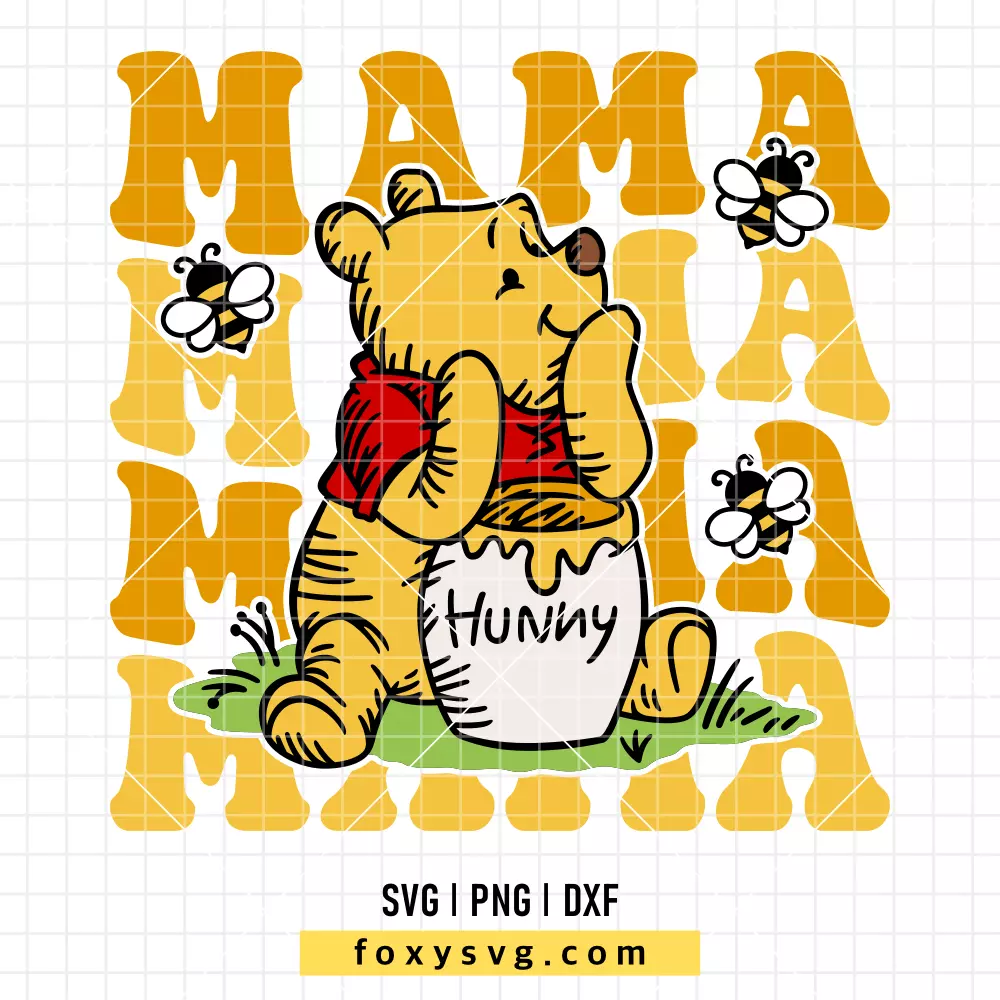 Mama Winnie the Pooh SVG, PNG | Free SVG Cut File for Cricut & Silhouette