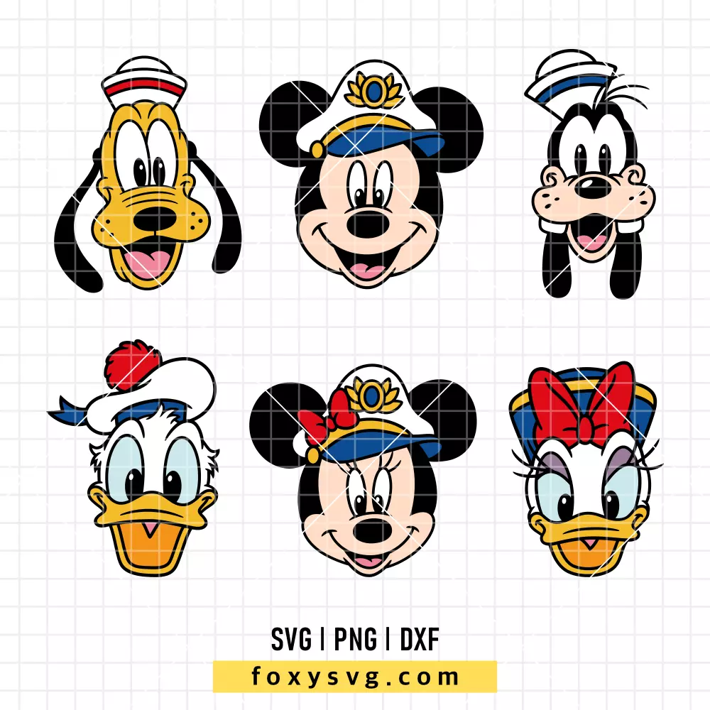 Mickey Mouse Cruise Friends SVG, PNG | Disney SVG Cut File for Cricut & Silhouette
