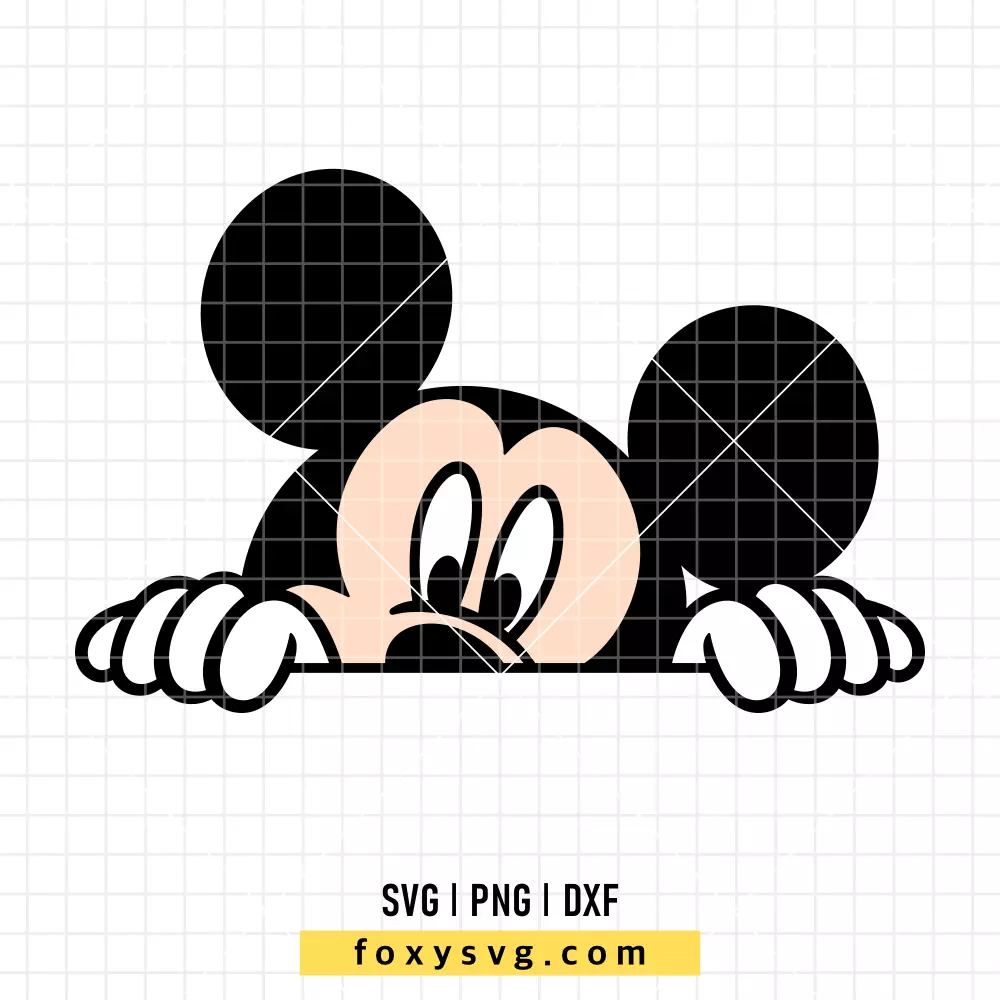 Peeking Mickey Mouse SVG, PNG | Disney SVG Cut File for Cricut & Silhouette