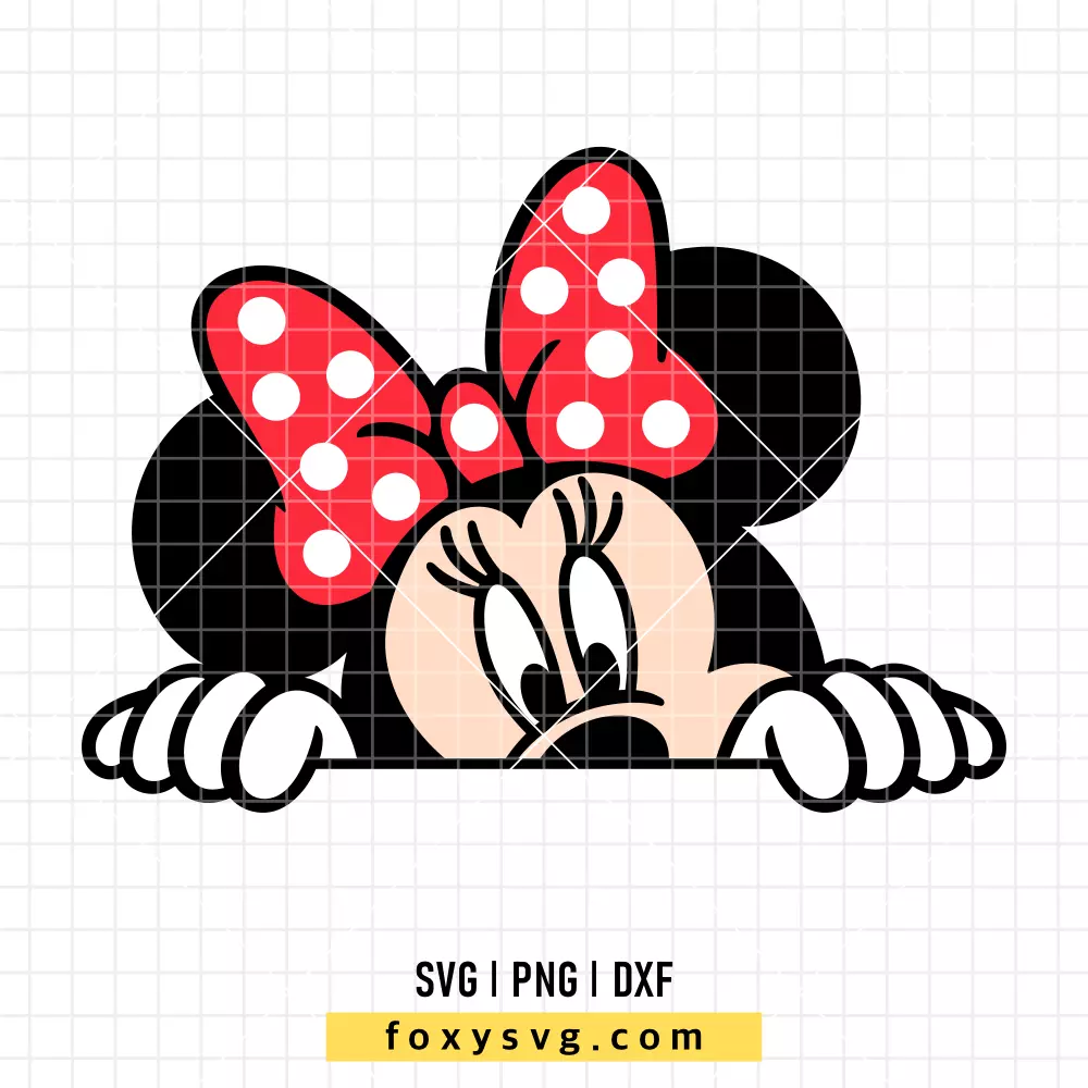 Peeking Minnie Mouse SVG, PNG | Disney SVG Cut File for Cricut & Silhouette