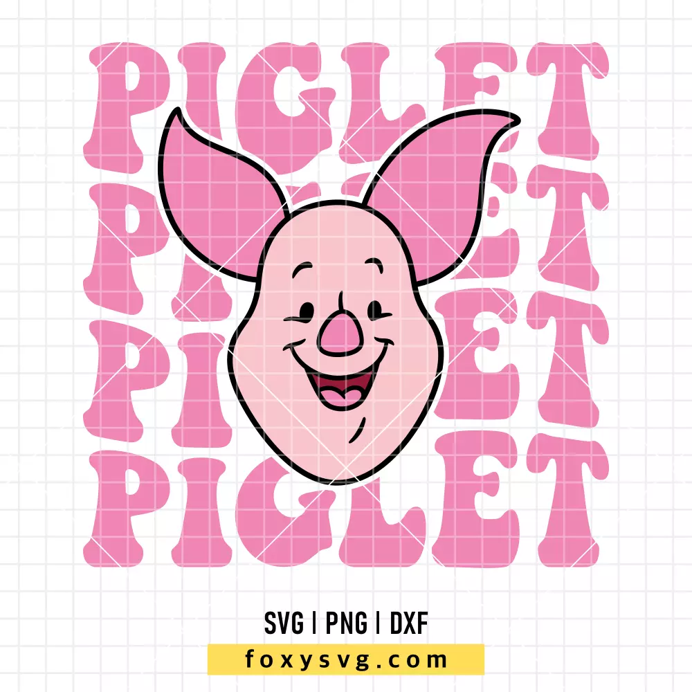 Piglet Face Wavy SVG, PNG | Disney SVG Cut File for Cricut & Silhouette