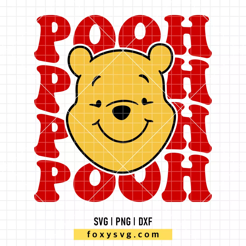 Pooh Face Wavy SVG, PNG | Disney SVG Cut File for Cricut & Silhouette