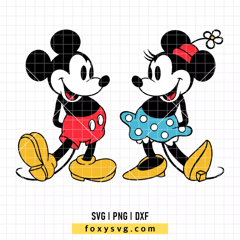 Retro Mickey and Minnie Mouse SVG, PNG | Disney SVG Cut File for Cricut & Silhouette