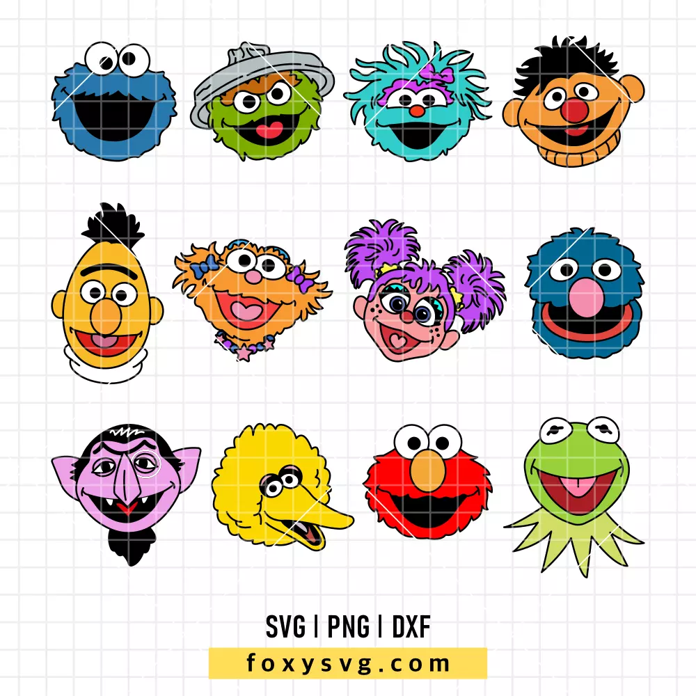 Sesame Street Characters Bundle SVG, PNG | Disney SVG Cut File for Cricut & Silhouette