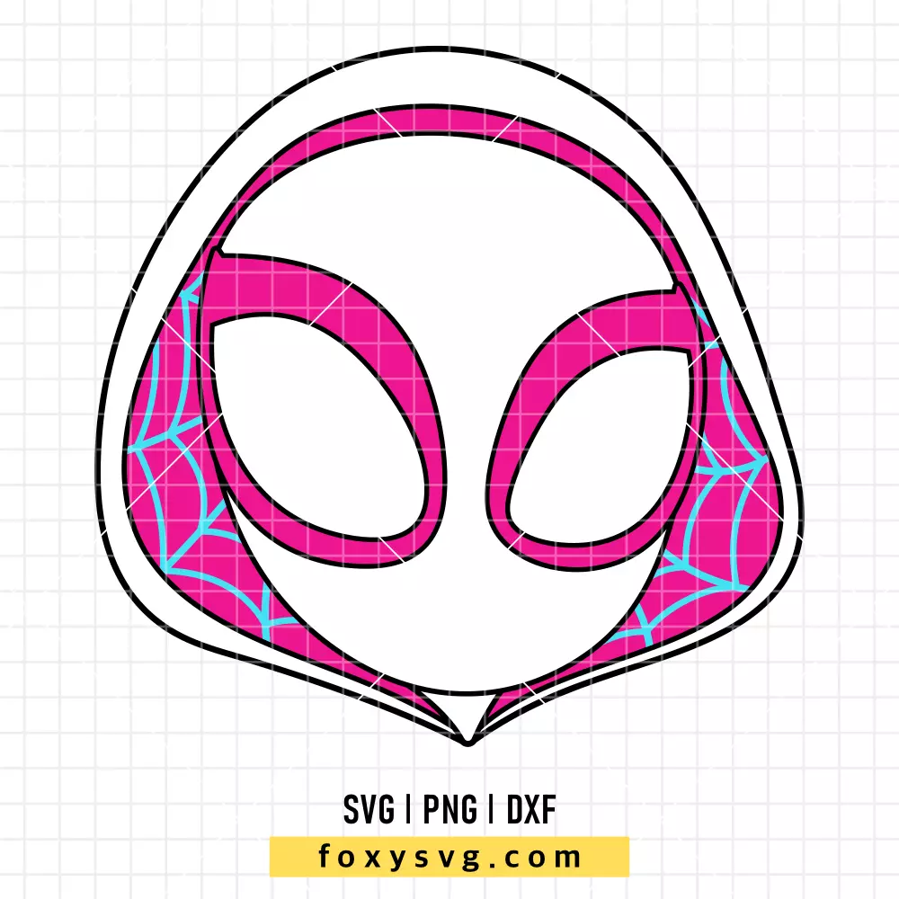 Spider Gwen Ghost Spider Head SVG | Superhero SVG PNG Design for Cricut, Silhouette