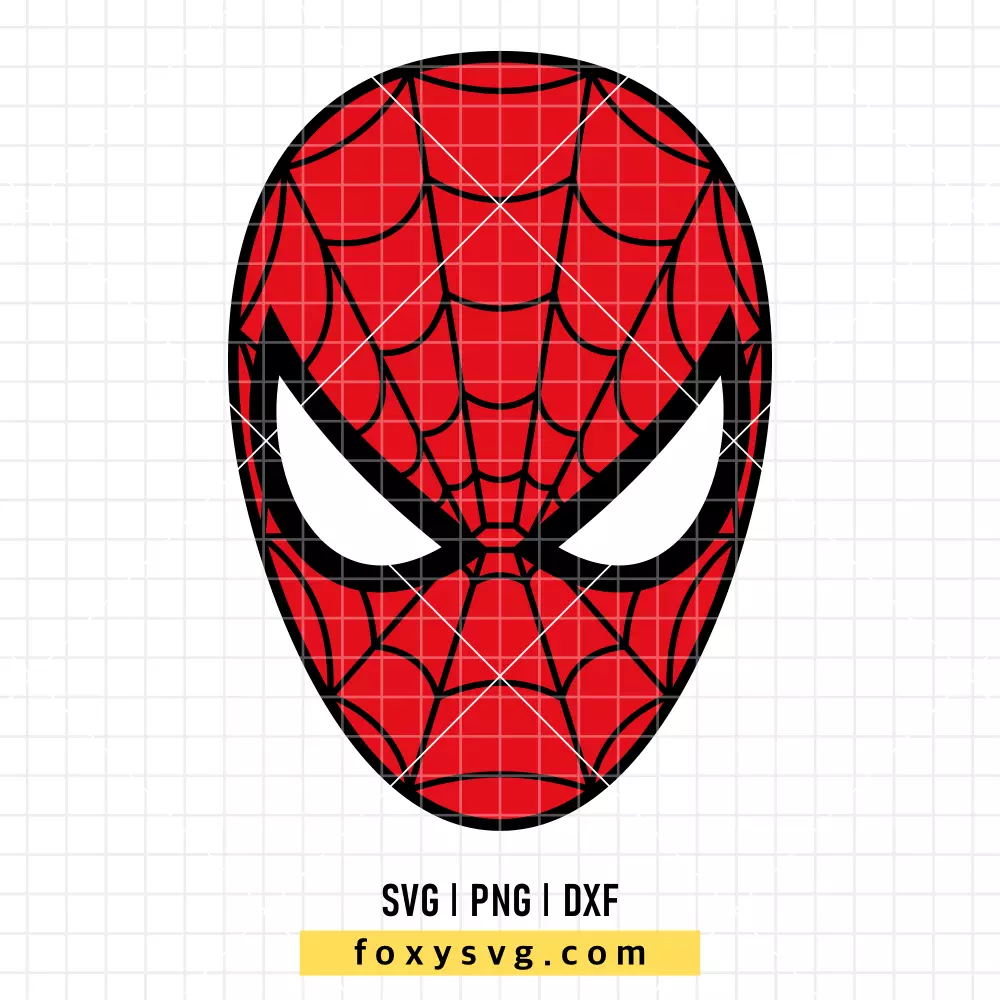 Spiderman Face SVG | Superhero SVG PNG Design for Cricut, Silhouette