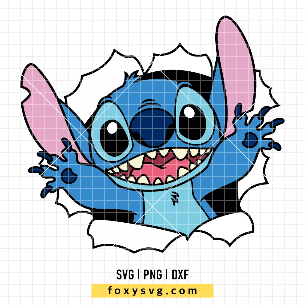 Stitch Bursting Out SVG, PNG | Disney SVG Cut File for Cricut & Silhouette