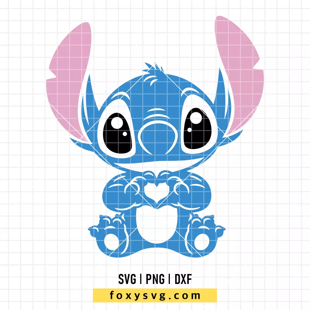 Stitch Love Heart SVG, PNG | Free SVG Cut File for Cricut & Silhouette