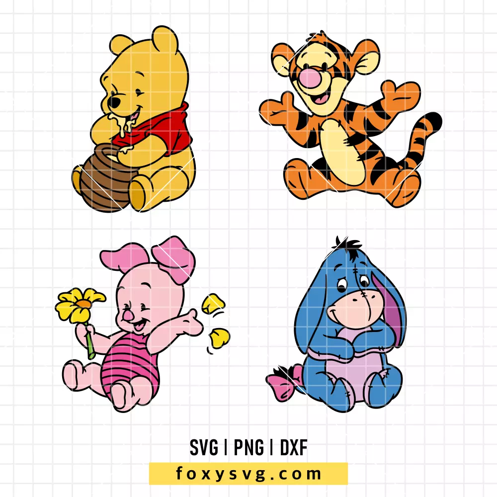 Baby Pooh & Friends Bundle SVG, PNG | Disney SVG Cut File for Cricut & Silhouette