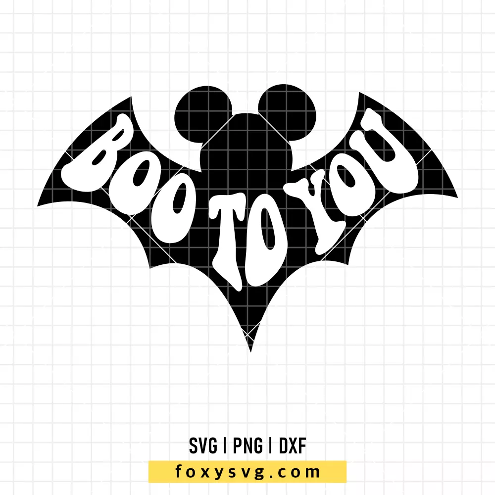 Boo to You Bat Mickey SVG, PNG | Disney SVG Cut File for Cricut & Silhouette