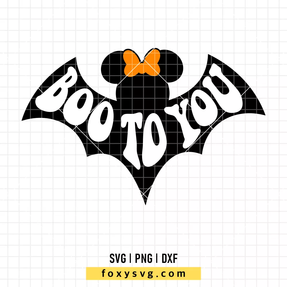 Boo to You Bat Minnie SVG, PNG | Disney SVG Cut File for Cricut & Silhouette