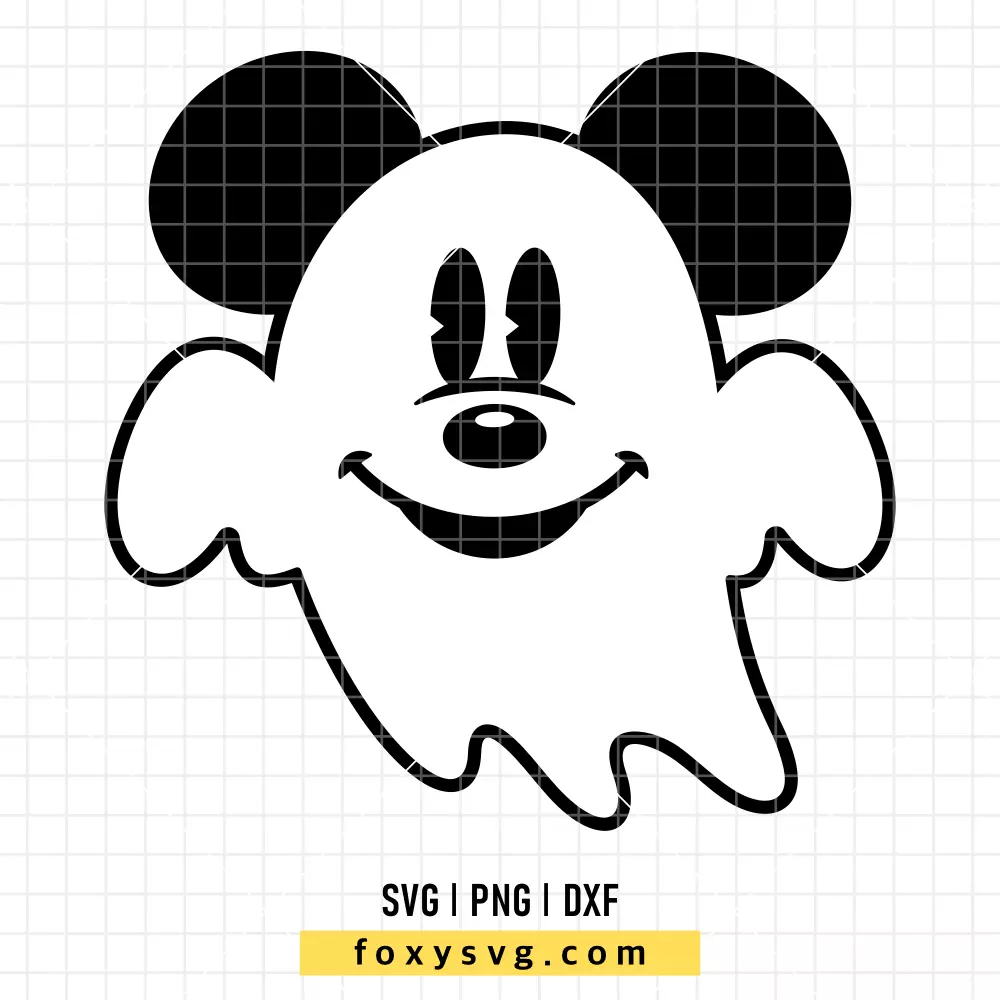 Cute Ghost Halloween Mickey Mouse SVG, PNG | Disney SVG Cut File for Cricut & Silhouette