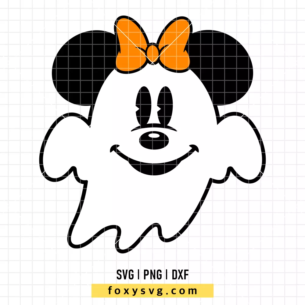 Cute Ghost Halloween Minnie Mouse SVG, PNG | Disney SVG Cut File for Cricut & Silhouette