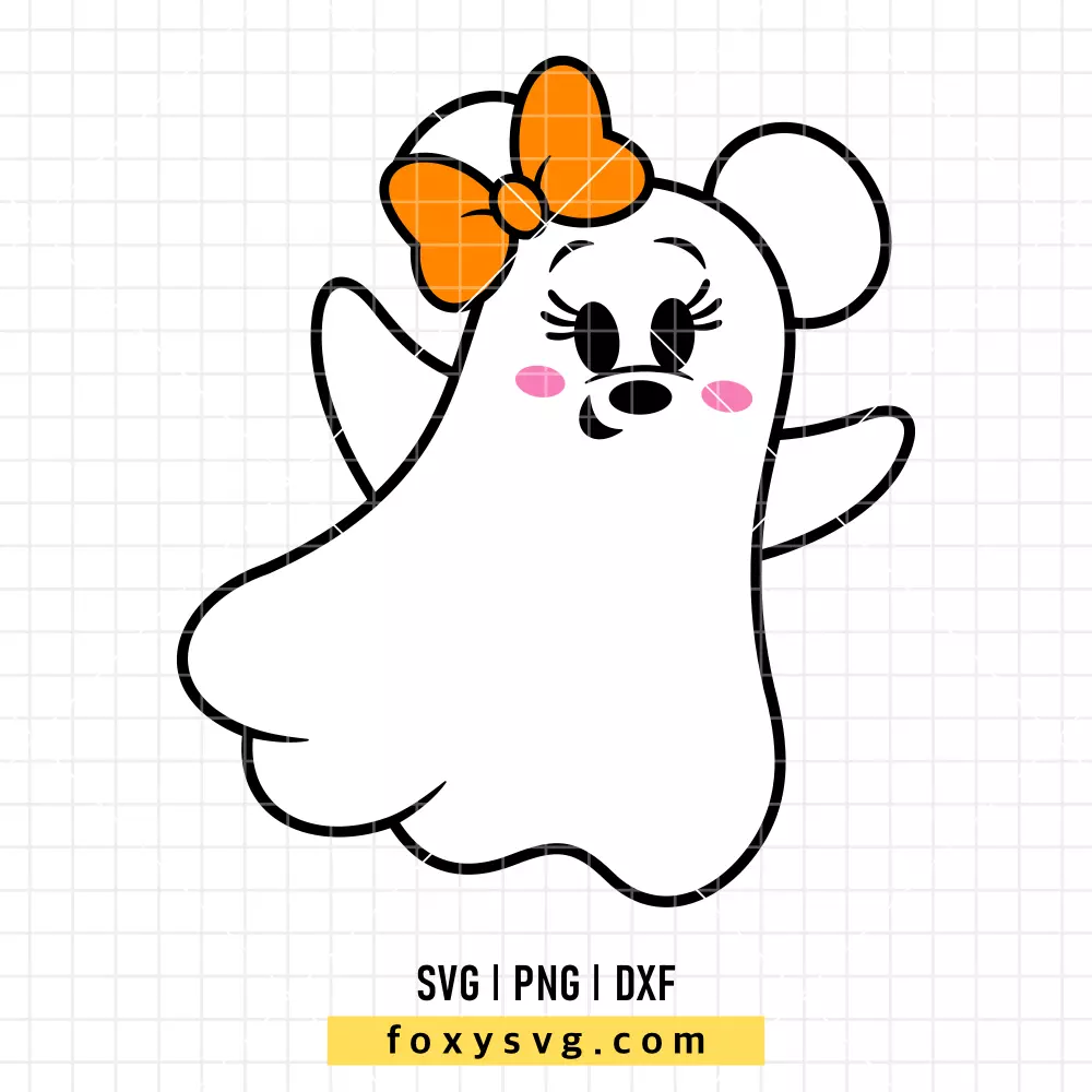 Cute Ghost Minnie Mouse SVG, PNG | Disney SVG Cut File for Cricut & Silhouette