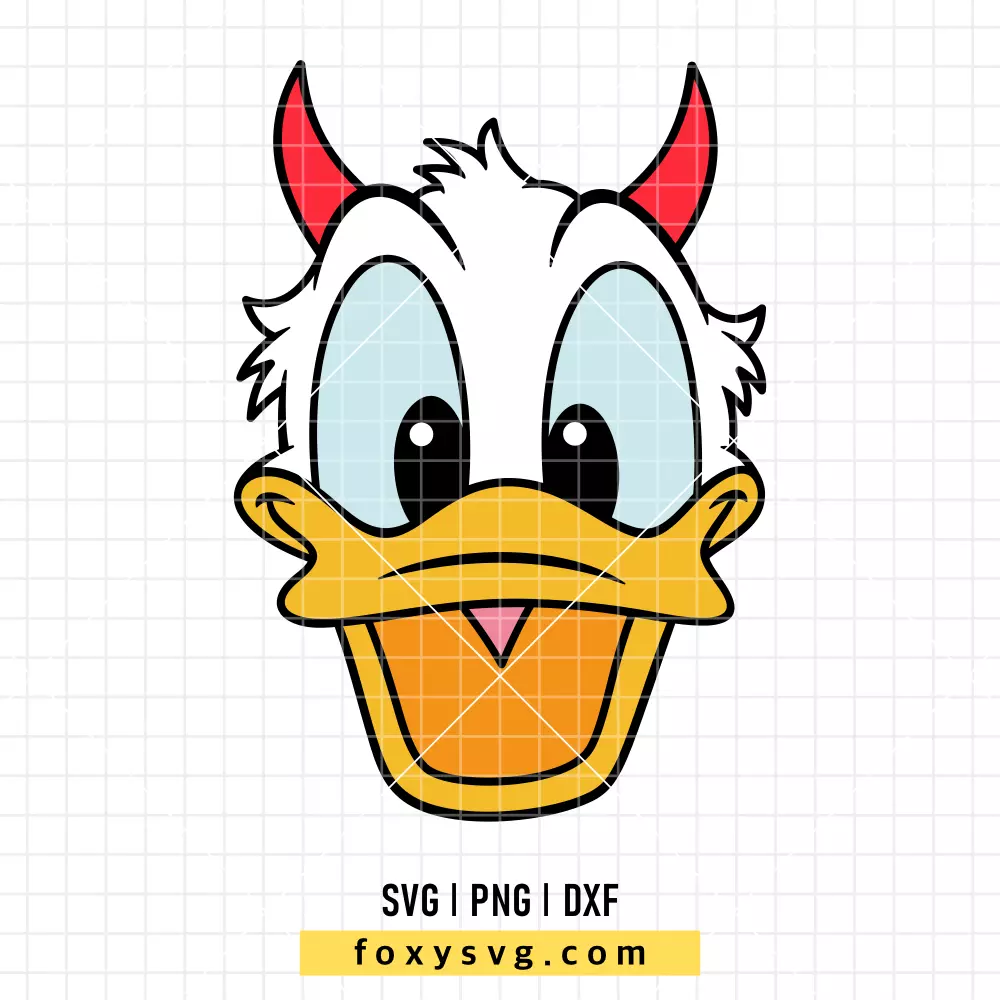 Devil Donald Duck Face Halloween SVG, PNG | Disney SVG Cut File for Cricut & Silhouette