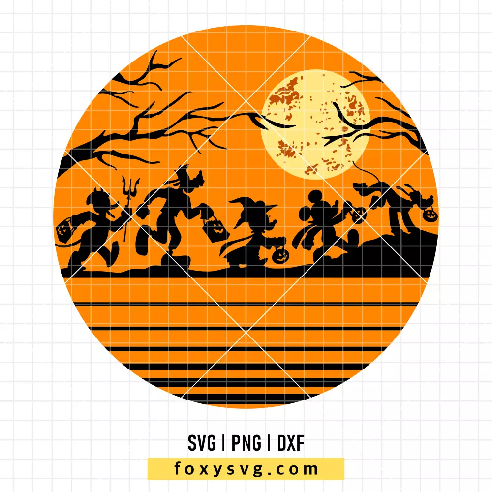Disney Firends Halloween Trick Treating SVG, PNG | Disney SVG Cut File for Cricut & Silhouette