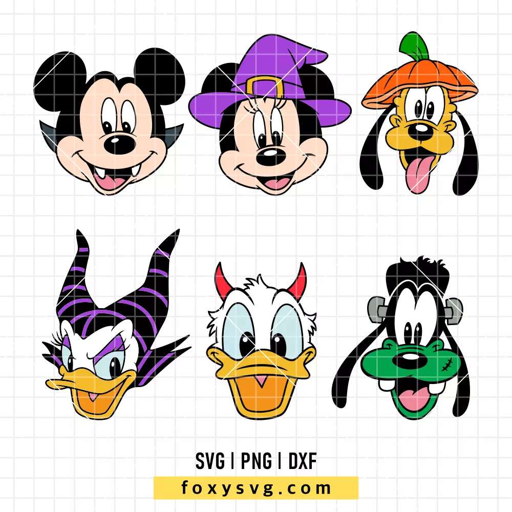 Disney Friends Halloween Bundle SVG, PNG | Disney SVG Cut File for Cricut & Silhouette