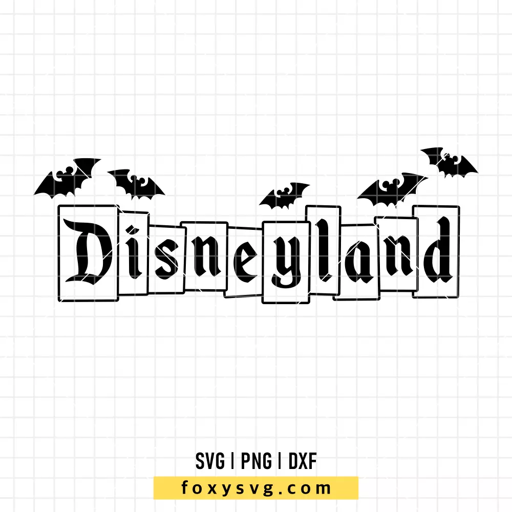 Disneyland Halloween Sign Outline SVG, PNG | Disney SVG Cut File for Cricut & Silhouette