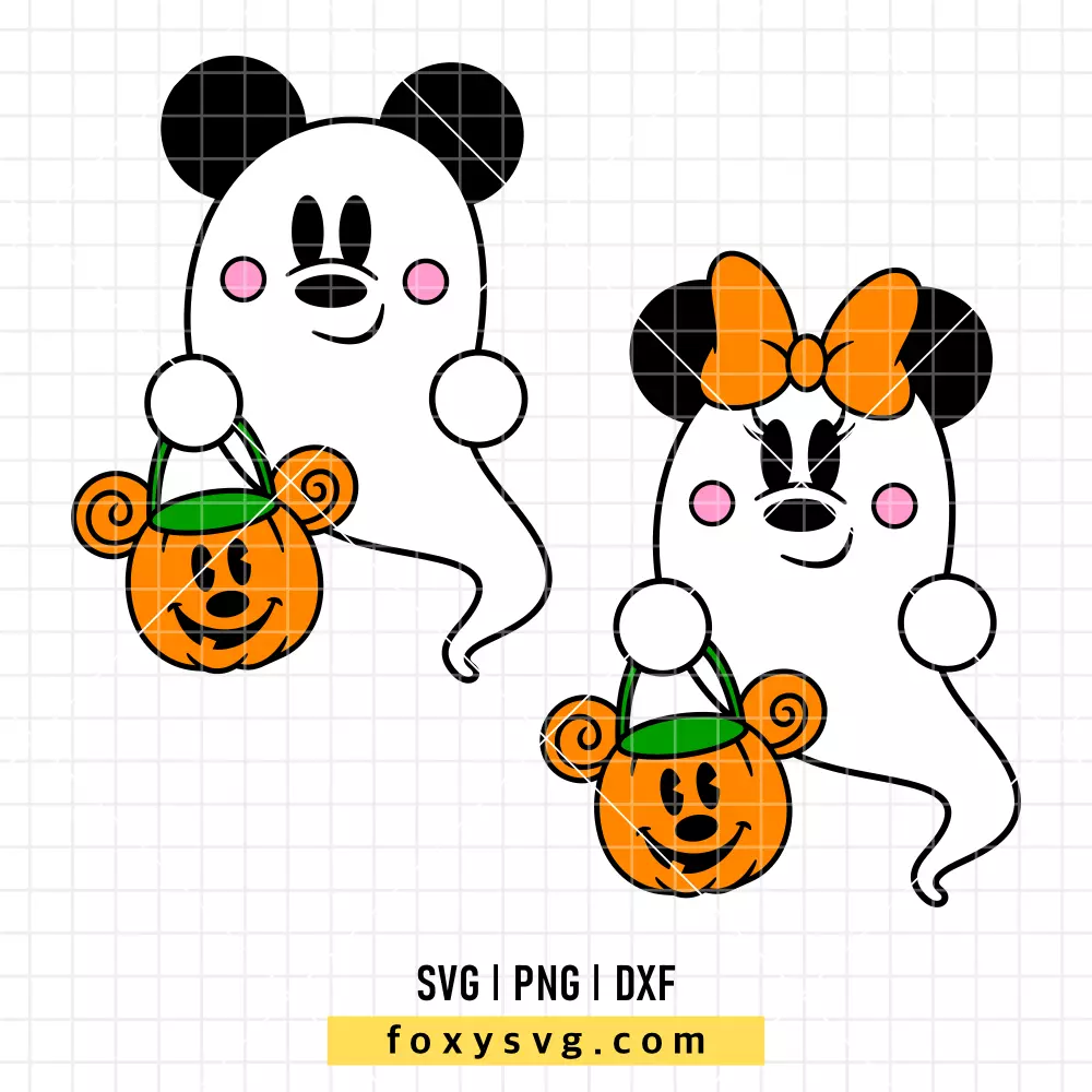 Halloween Ghost Mickey and Minnie Bundle SVG, PNG | Disney SVG Cut File for Cricut & Silhouette