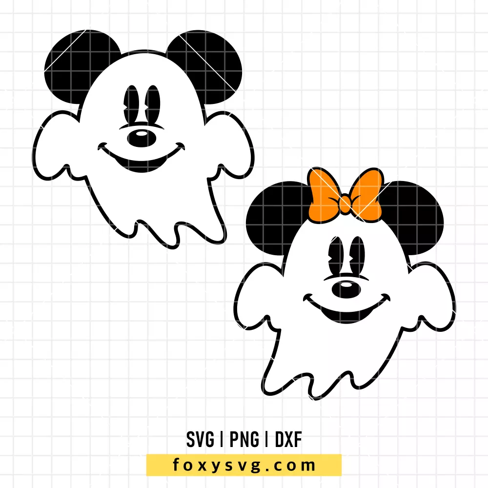Halloween Mickey and Minnie Ghost Bundle SVG, PNG | Disney SVG Cut File for Cricut & Silhouette