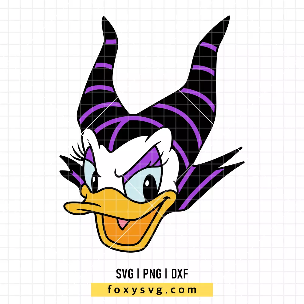 Maleficent Daisy Duck Face Halloween SVG, PNG | Disney SVG Cut File for Cricut & Silhouette