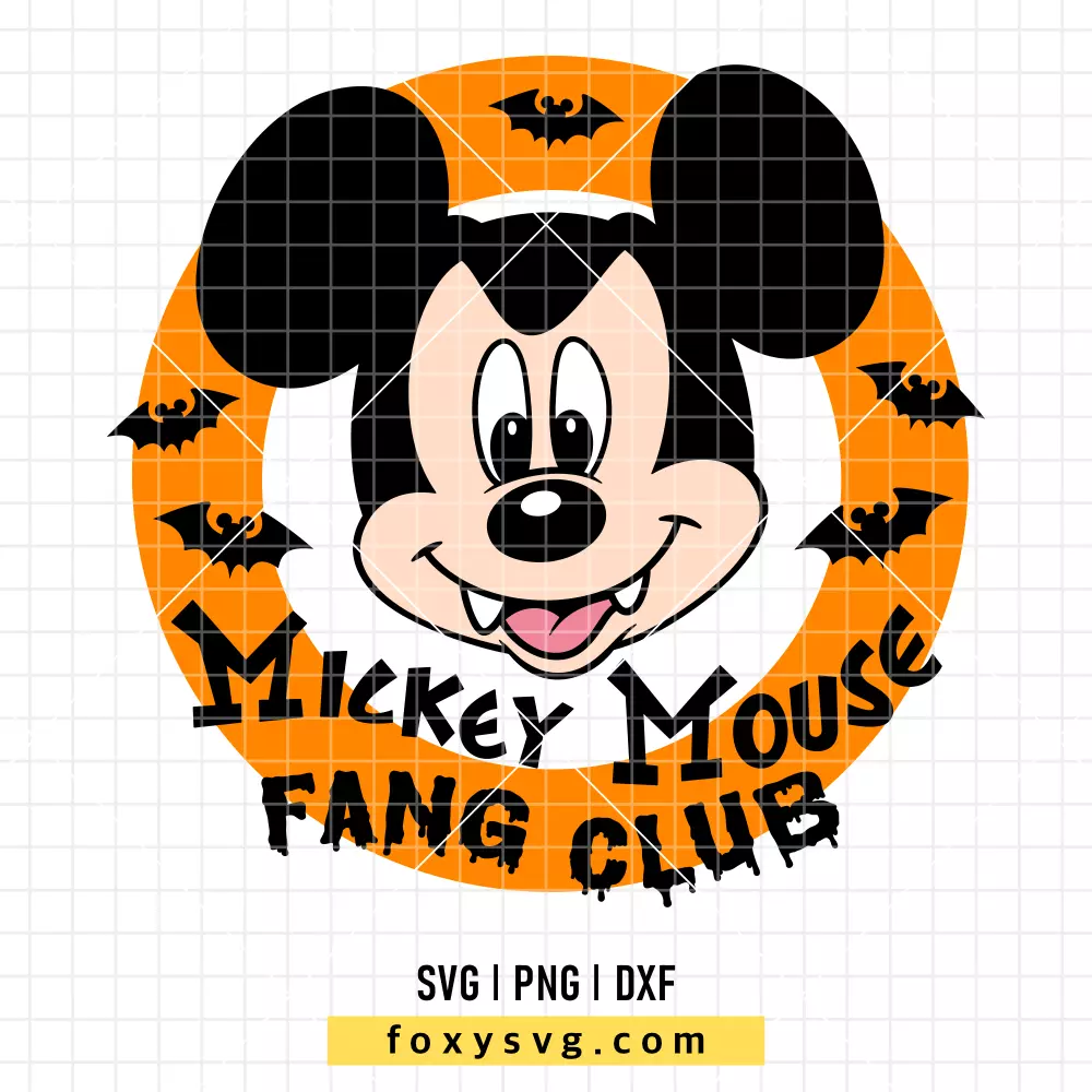 Mickey Mouse Fang Club SVG, PNG | Disney SVG Cut File for Cricut & Silhouette