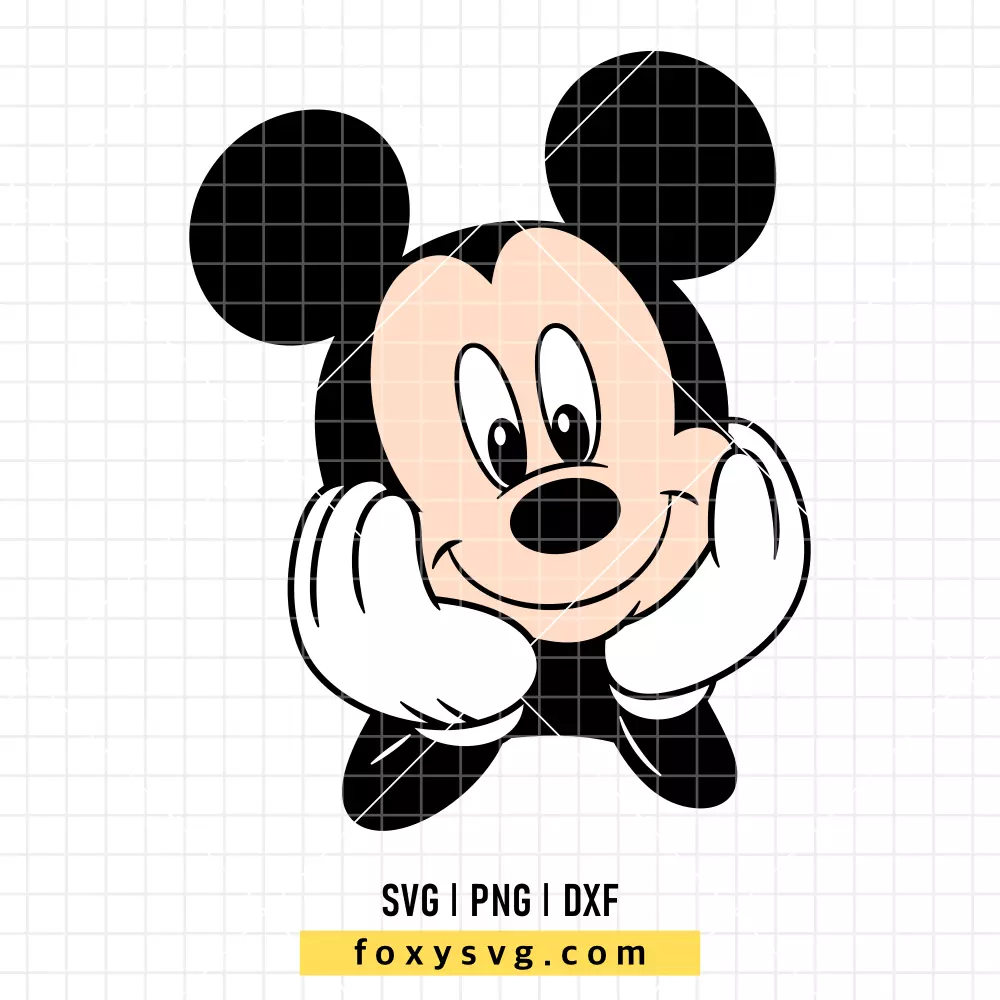 Mickey Mouse Peeking Face SVG, PNG | Disney SVG Cut File for Cricut & Silhouette