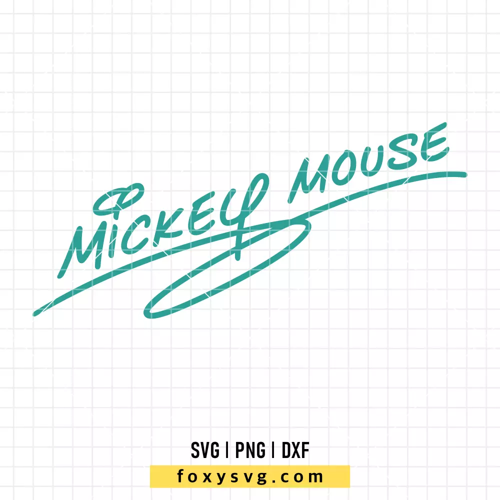 Mickey Mouse Signature SVG, PNG | Disney SVG Cut File for Cricut & Silhouette