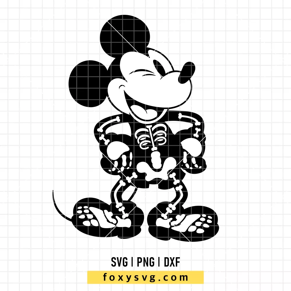 Mickey Mouse Skeleton Halloween SVG, PNG | Disney SVG Cut File for Cricut & Silhouette