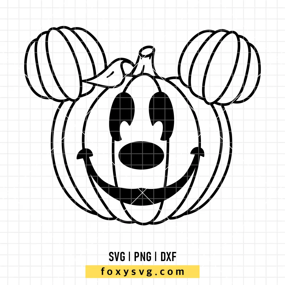 Mickey Pumpkin Head Outline SVG, PNG | Disney SVG Cut File for Cricut & Silhouette