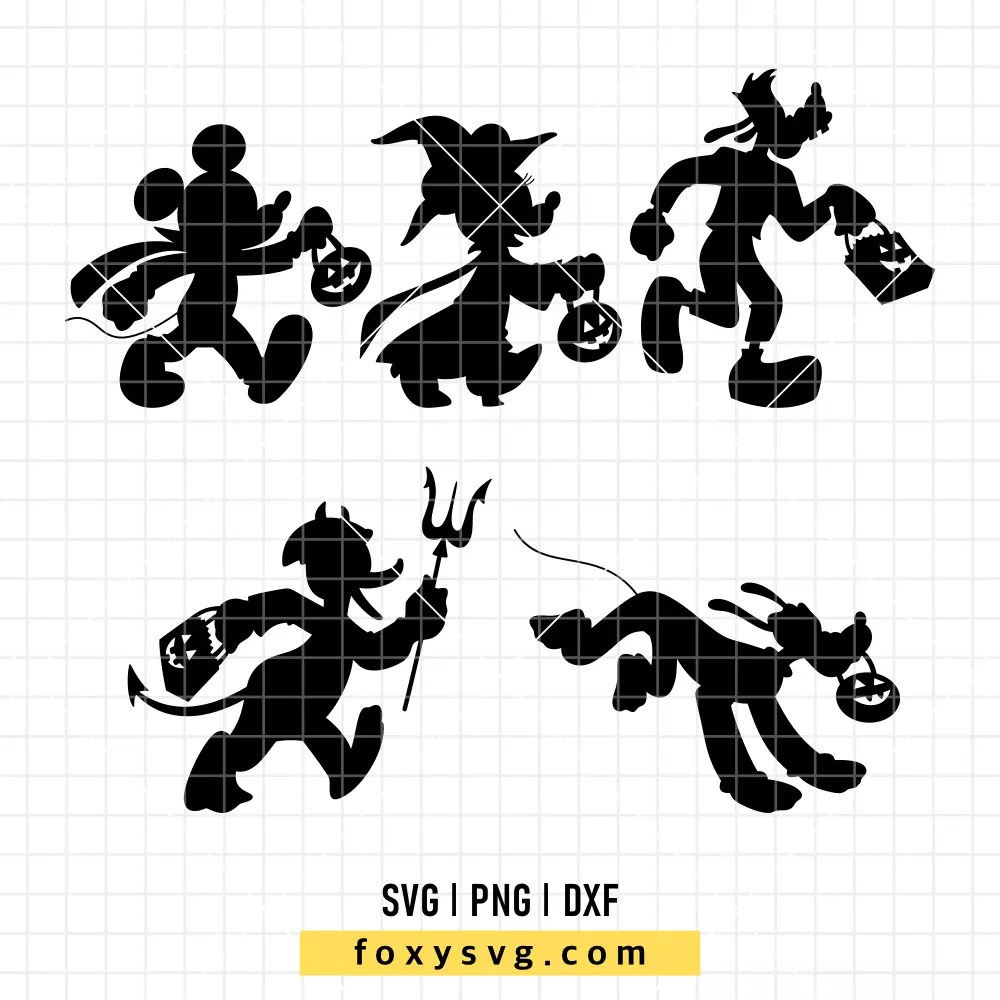 Mickey and Friends Halloween Character Bundle SVG, PNG | Disney SVG Cut File for Cricut & Silhouette