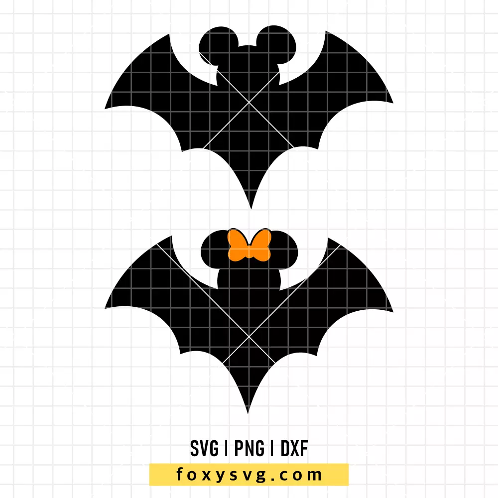 Mickey and Minnie Halloween Bat Bundle SVG, PNG | Disney SVG Cut File for Cricut & Silhouette