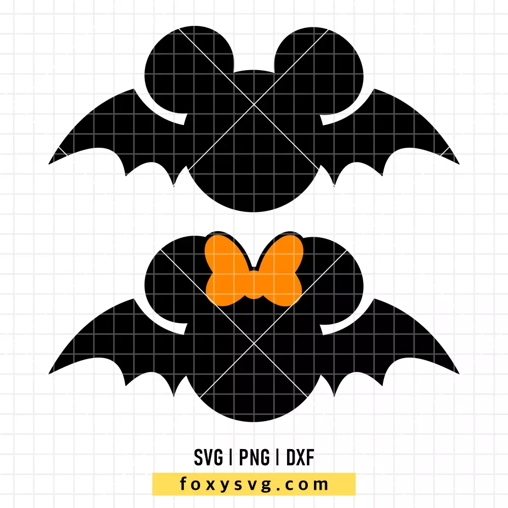 Mickey and Minnie Halloween Bats SVG, PNG | Disney SVG Cut File for Cricut & Silhouette