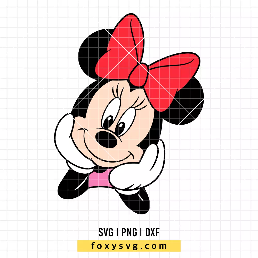 Minnie Mouse Peeking Face SVG, PNG | Disney SVG Cut File for Cricut & Silhouette