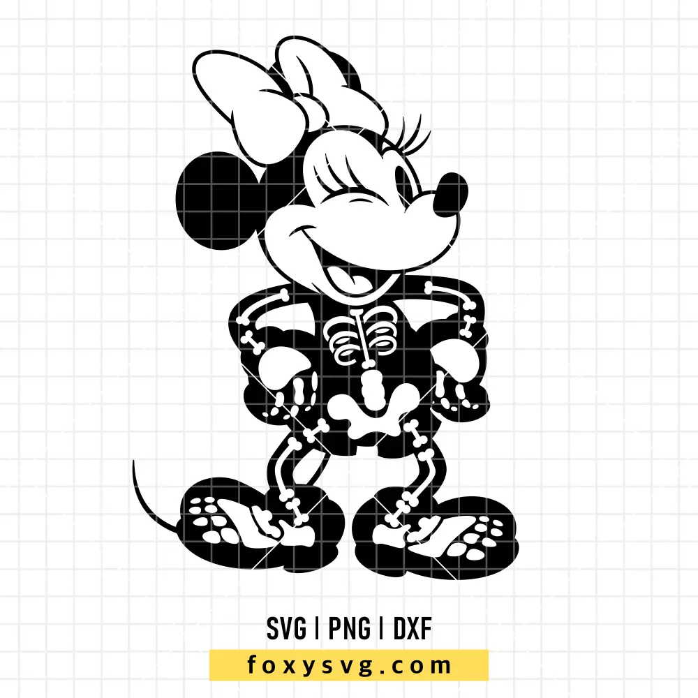 Minnie Mouse Skeleton Halloween SVG, PNG | Disney SVG Cut File for Cricut & Silhouette