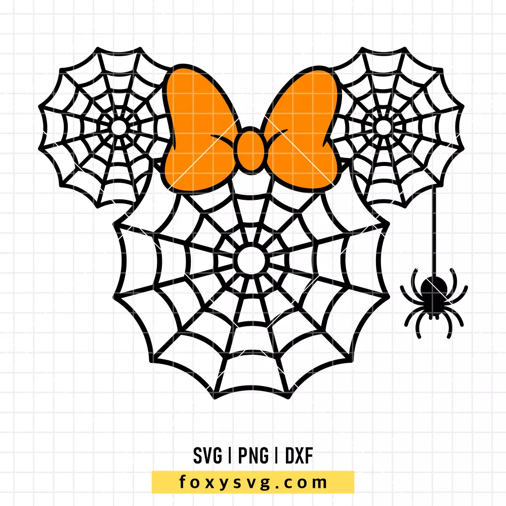 Minnie Spider Web SVG, PNG | Disney SVG Cut File for Cricut & Silhouette