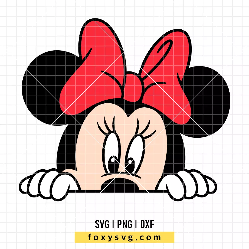 Peeking Minnie SVG, PNG | Disney SVG Cut File for Cricut & Silhouette