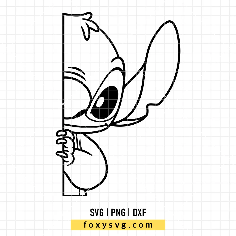 Peeking Stitch Face Outline SVG, PNG | Disney SVG Cut File for Cricut & Silhouette