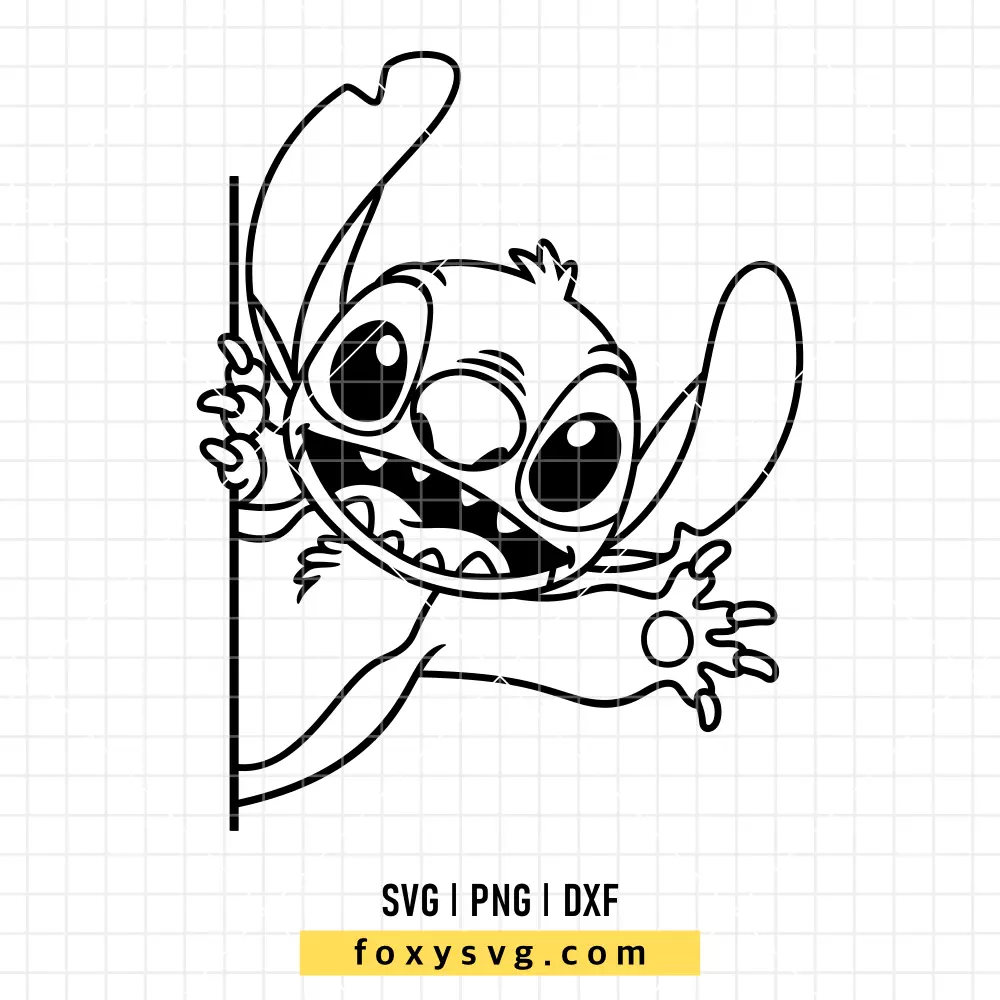 Peeking Stitch Outline SVG, PNG | Disney SVG Cut File for Cricut & Silhouette