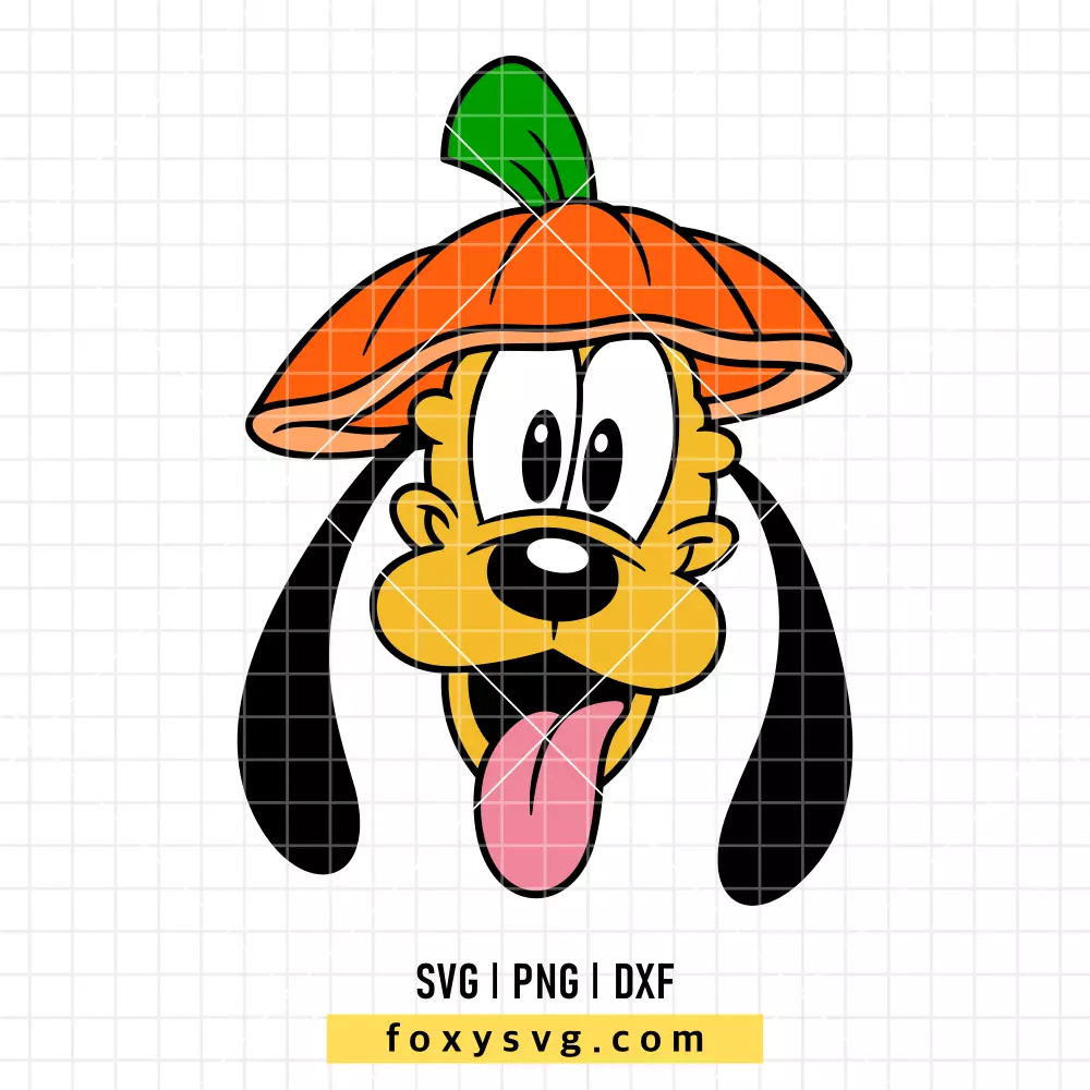 Pumpkin Pluto Face Halloween SVG, PNG | Disney SVG Cut File for Cricut & Silhouette