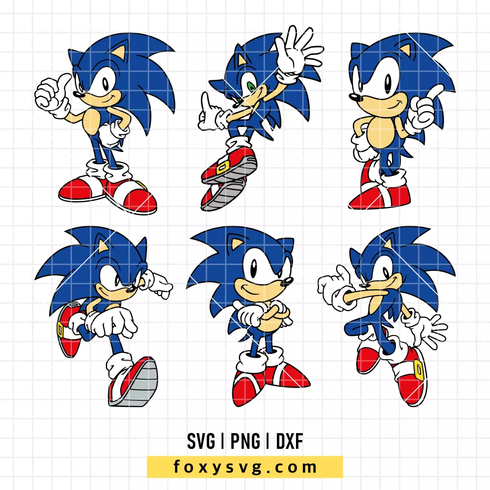 Sonic The Hedgehog Bundle SVG, PNG | Trendy SVG Cut File for Cricut & Silhouette