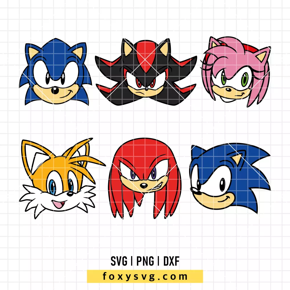 Sonic The Hedgehog Characters Bundle SVG, PNG | Trendy SVG Cut File for Cricut & Silhouette