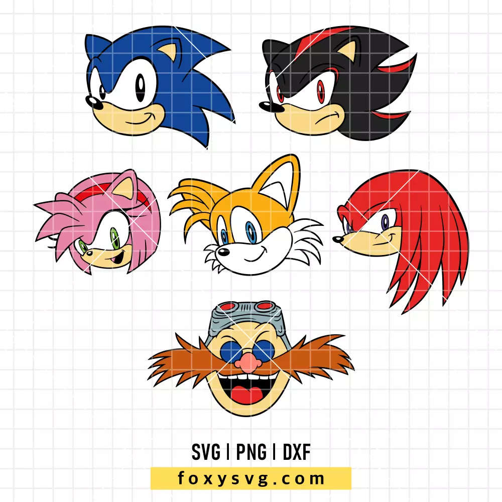 Sonic the Hedgehog and Friends Bundle SVG, PNG | Trendy SVG Cut File for Cricut & Silhouette
