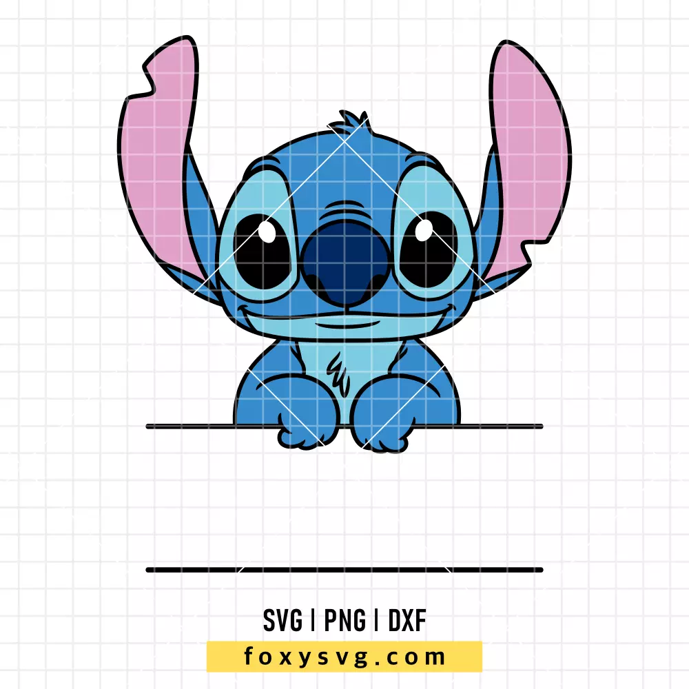 Stitch Peeking Name SVG, PNG | Disney SVG Cut File for Cricut & Silhouette