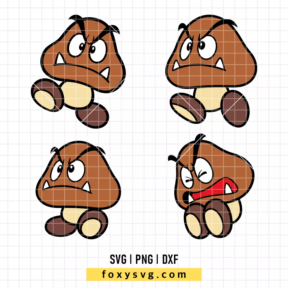 Super Mario Goomba Bundle SVG, PNG | Trendy SVG Cut File for Cricut & Silhouette