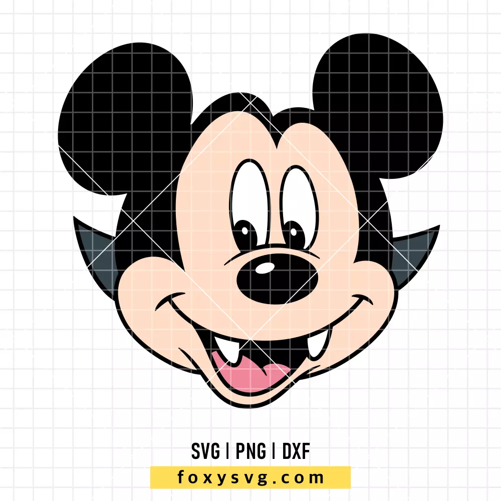 Vampire Mickey Face Halloween SVG, PNG | Disney SVG Cut File for Cricut & Silhouette